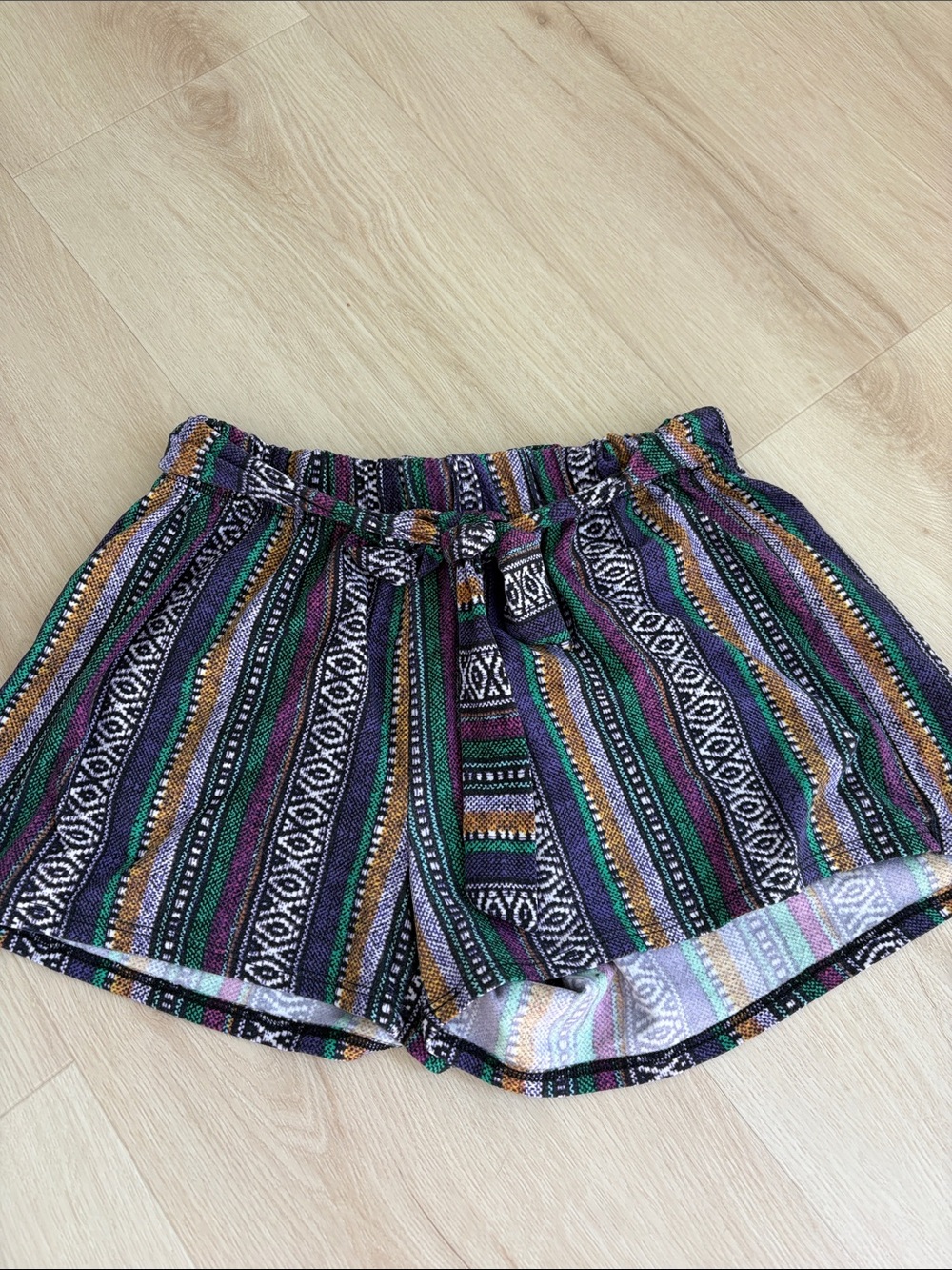 Bobbie Brooks Multicolor Striped Drawstring Women’s Shorts